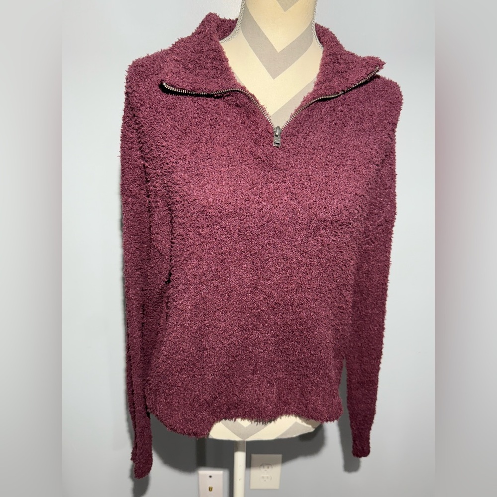 Hollister Maroon Women's Turtleneck Sweater